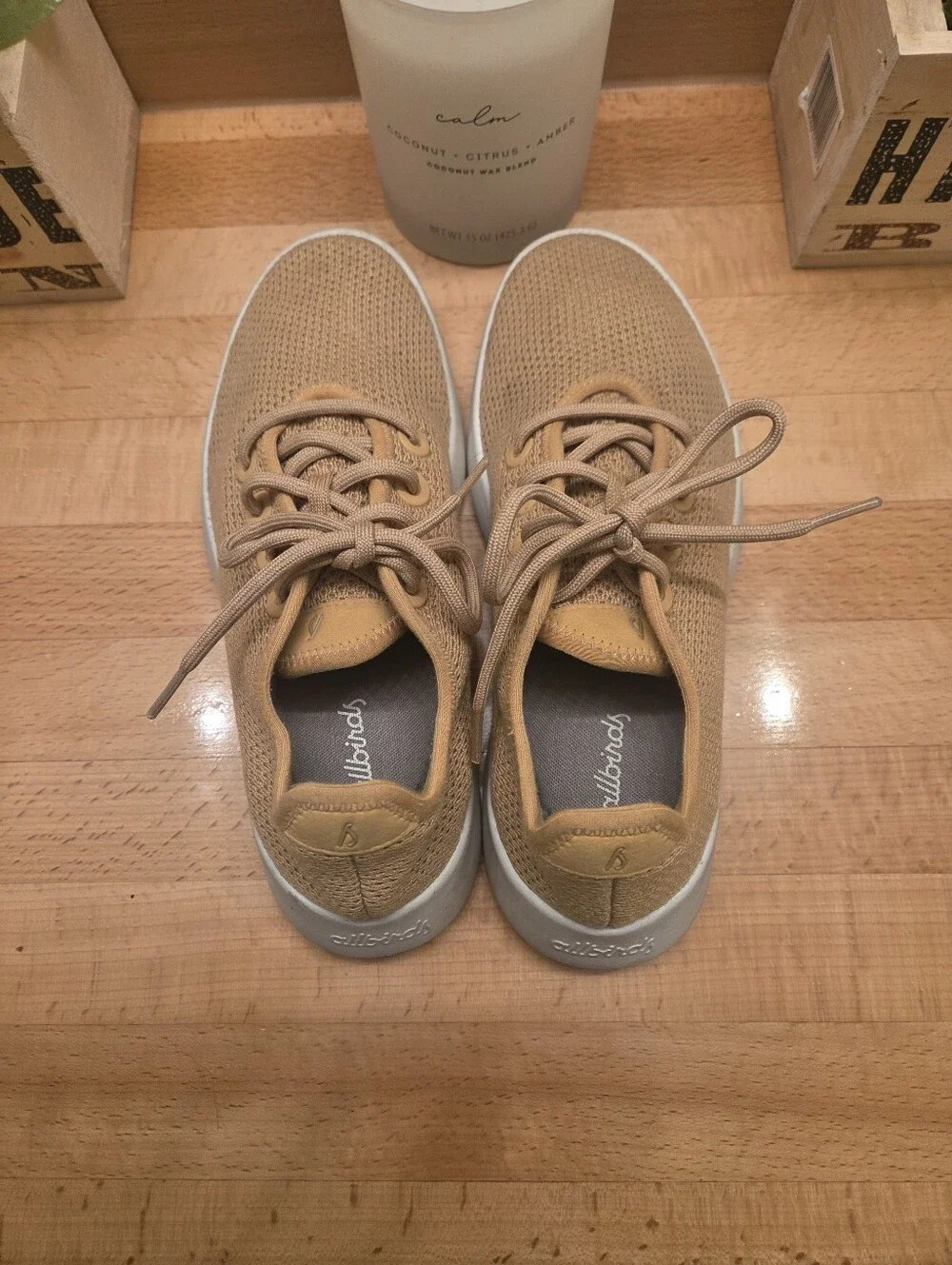 Allbirds Tree Runners Lace-up Sneakers Honey Tan Mesh Women's Size 8